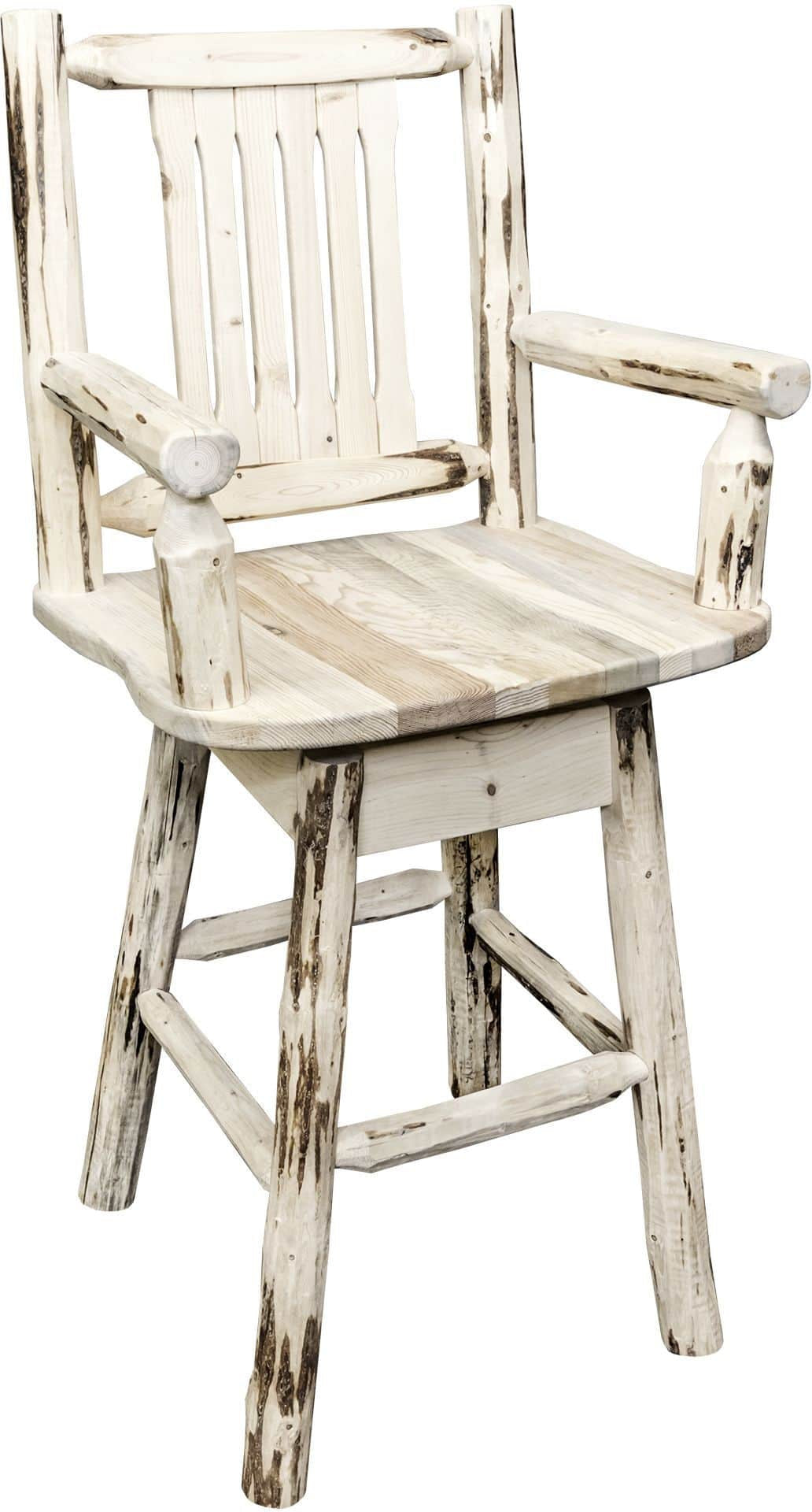 Montana Woodworks Montana Collection Captain's Barstool with Back & Swivel-Rustic Furniture Marketplace