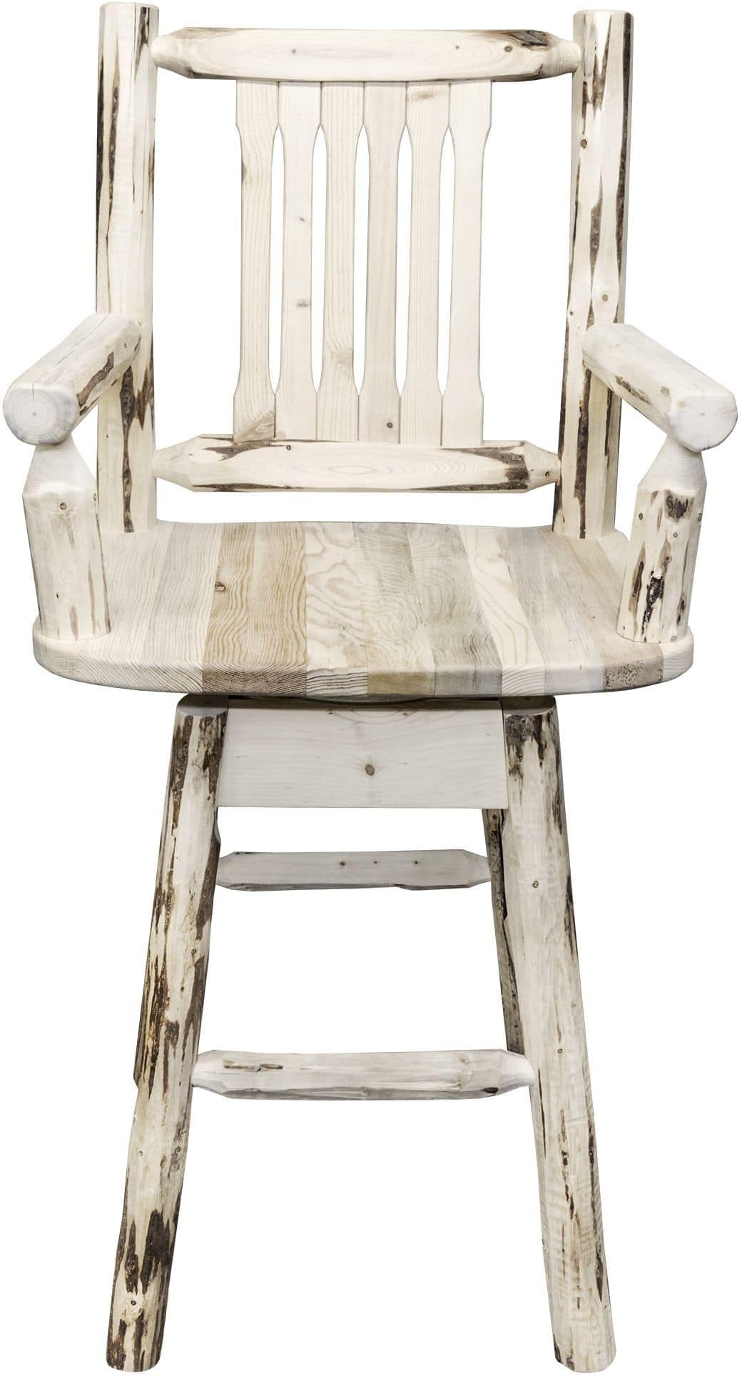 Montana Woodworks Montana Collection Captain's Barstool with Back & Swivel-Rustic Furniture Marketplace