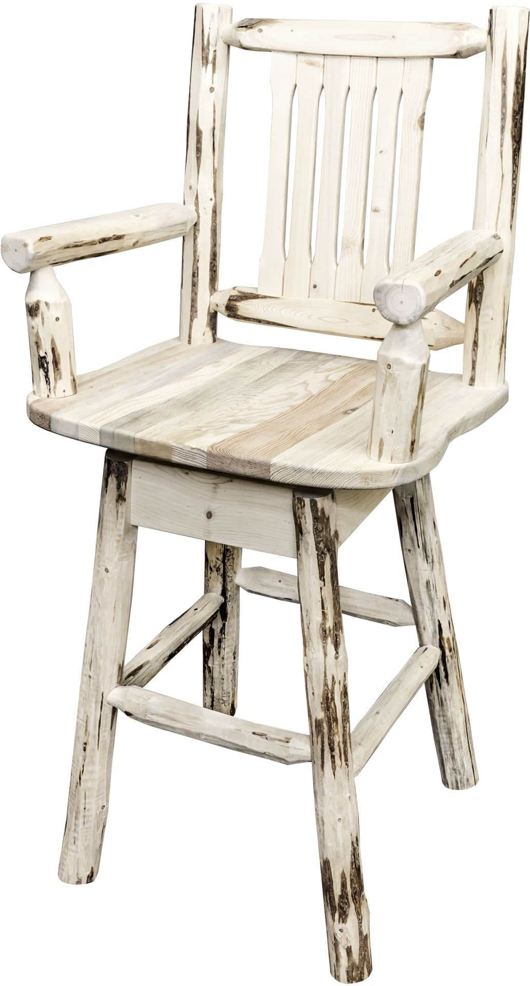 Montana Woodworks Montana Collection Captain's Barstool with Back & Swivel-Rustic Furniture Marketplace