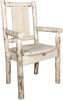 Montana Woodworks Montana Collection Captain's Chair with Laser Engraved Design - Clear Lacquer Finish-Rustic Furniture Marketplace