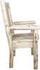 Montana Woodworks Montana Collection Captain's Chair with Laser Engraved Design - Clear Lacquer Finish-Rustic Furniture Marketplace