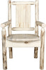 Montana Woodworks Montana Collection Captain's Chair with Laser Engraved Design - Clear Lacquer Finish-Rustic Furniture Marketplace