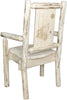 Montana Woodworks Montana Collection Captain's Chair with Laser Engraved Design - Clear Lacquer Finish-Rustic Furniture Marketplace