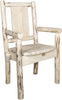 Montana Woodworks Montana Collection Captain's Chair with Laser Engraved Design - Clear Lacquer Finish-Rustic Furniture Marketplace