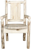 Montana Woodworks Montana Collection Captain's Chair with Laser Engraved Design - Clear Lacquer Finish-Rustic Furniture Marketplace