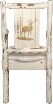Montana Woodworks Montana Collection Captain's Chair with Laser Engraved Design - Ready to Finish-Rustic Furniture Marketplace