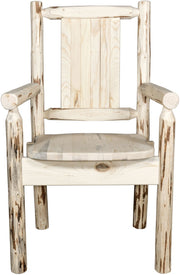 Montana Woodworks Montana Collection Captain's Chair with Laser Engraved Design - Ready to Finish-Rustic Furniture Marketplace