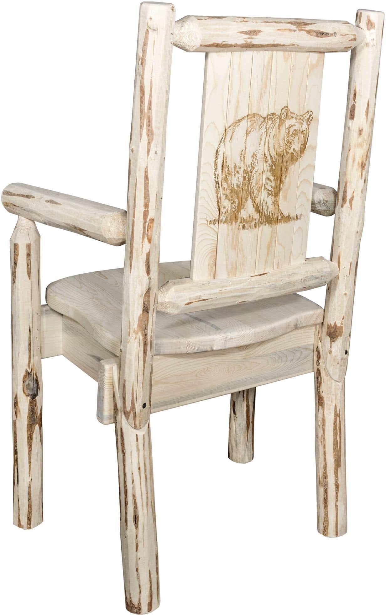 Montana Woodworks Montana Collection Captain's Chair with Laser Engraved Design - Ready to Finish-Rustic Furniture Marketplace