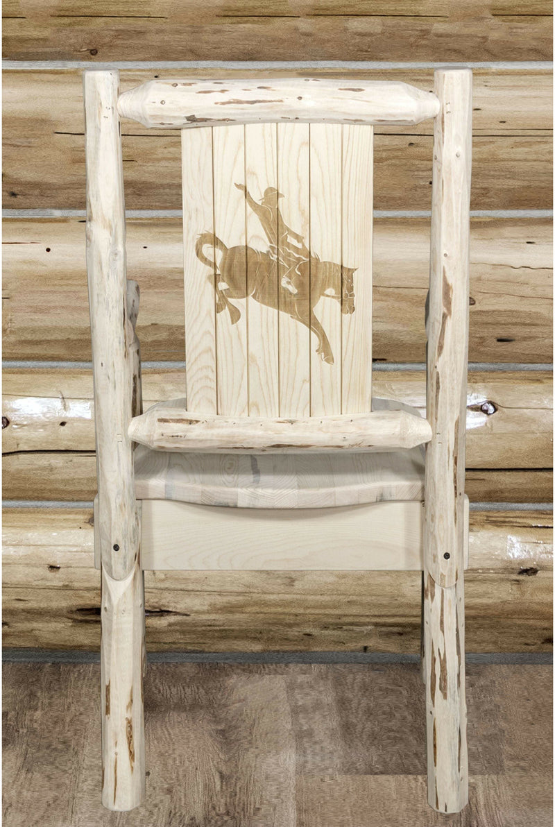 Montana Woodworks Montana Collection Captain's Chair with Laser Engraved Design - Ready to Finish-Rustic Furniture Marketplace