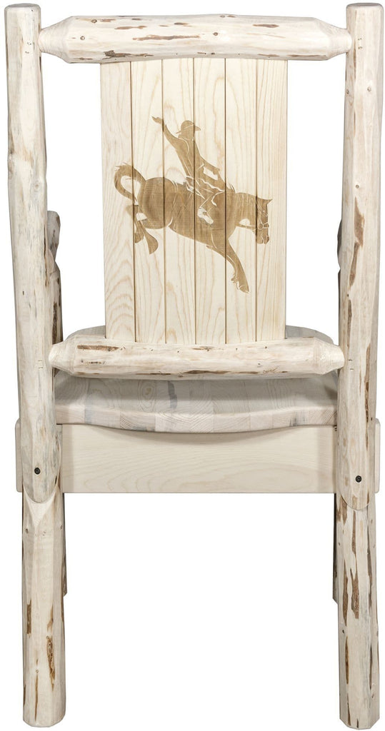 Montana Woodworks Montana Collection Captain's Chair with Laser Engraved Design - Ready to Finish-Rustic Furniture Marketplace