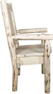Montana Woodworks Montana Collection Captain's Chair with Laser Engraved Design - Ready to Finish-Rustic Furniture Marketplace