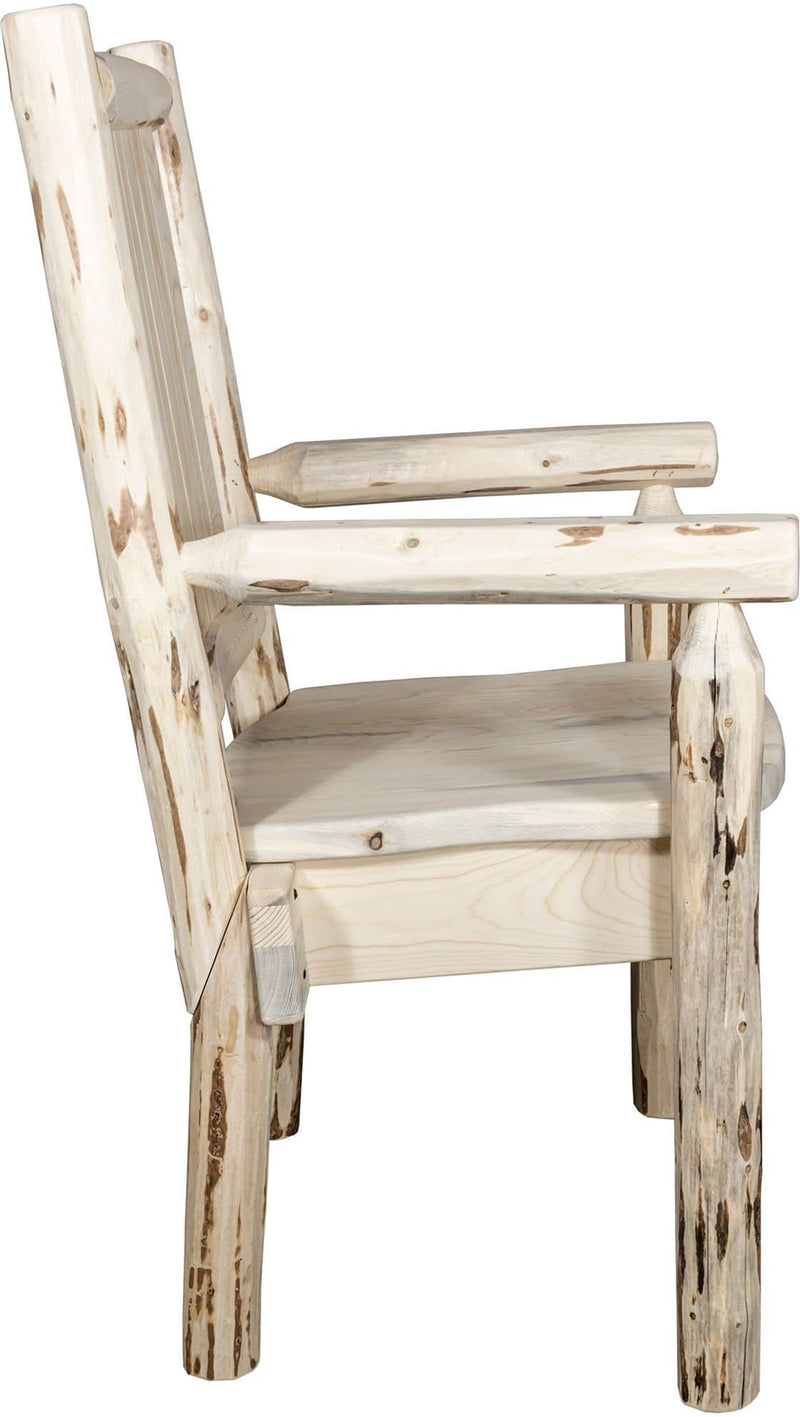 Montana Woodworks Montana Collection Captain's Chair with Laser Engraved Design - Ready to Finish-Rustic Furniture Marketplace