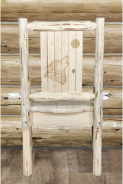 Montana Woodworks Montana Collection Captain's Chair with Laser Engraved Design - Ready to Finish-Rustic Furniture Marketplace