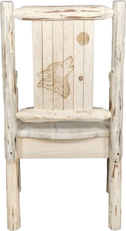 Montana Woodworks Montana Collection Captain's Chair with Laser Engraved Design - Ready to Finish-Rustic Furniture Marketplace