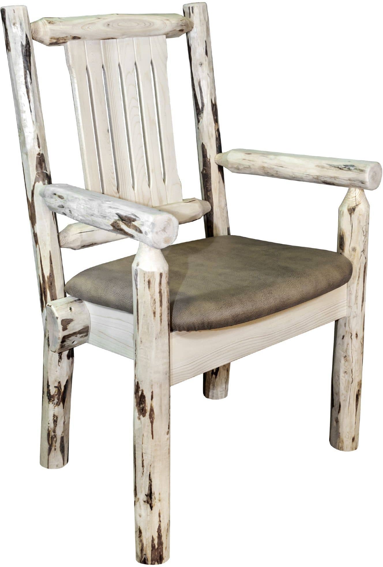 Montana Woodworks Montana Collection Captain's Chair with Upholstered Seat-Rustic Furniture Marketplace