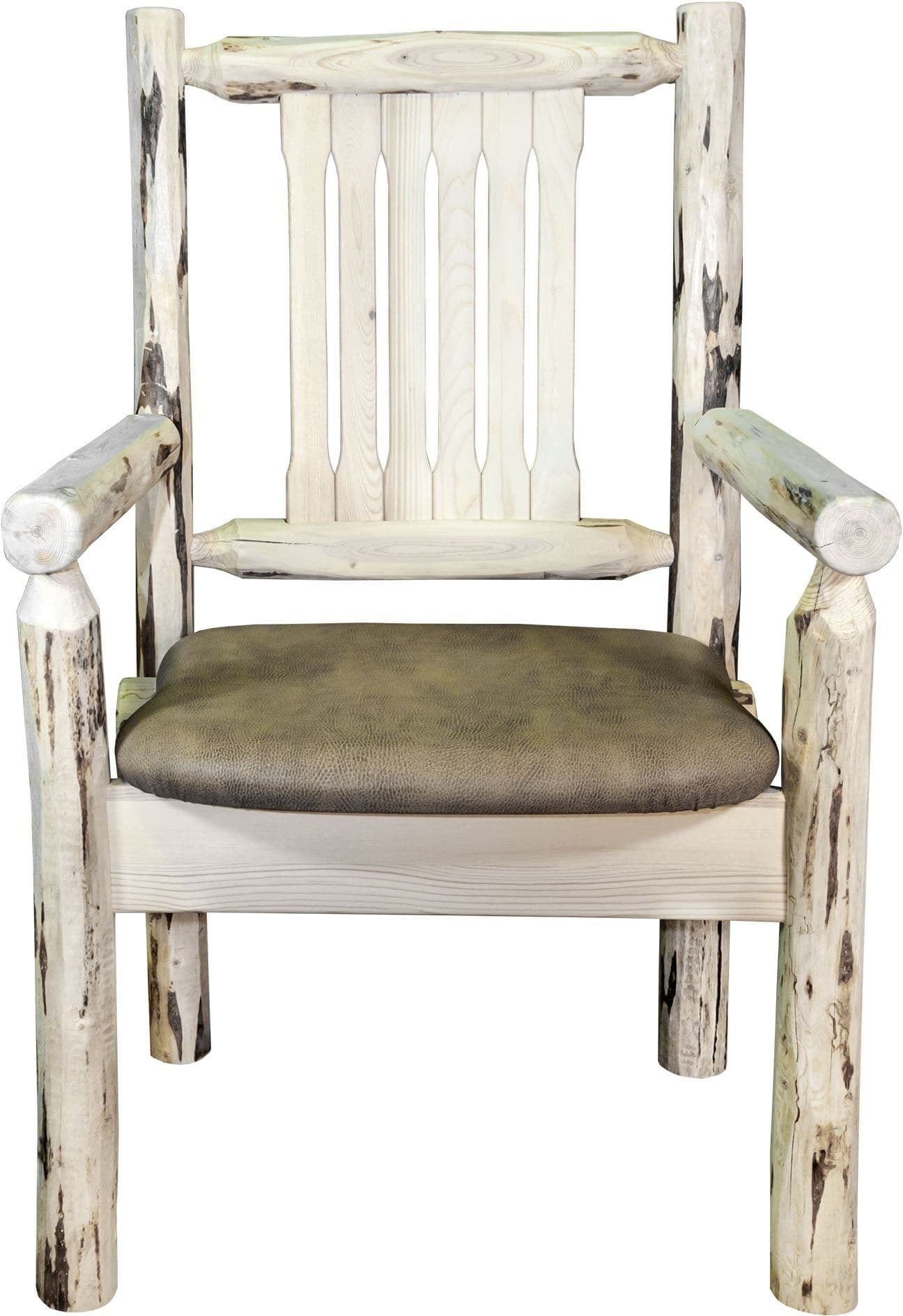 Montana Woodworks Montana Collection Captain's Chair with Upholstered Seat-Rustic Furniture Marketplace