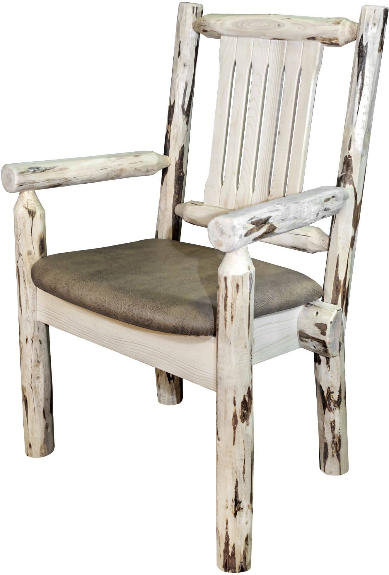 Montana Woodworks Montana Collection Captain's Chair with Upholstered Seat-Rustic Furniture Marketplace