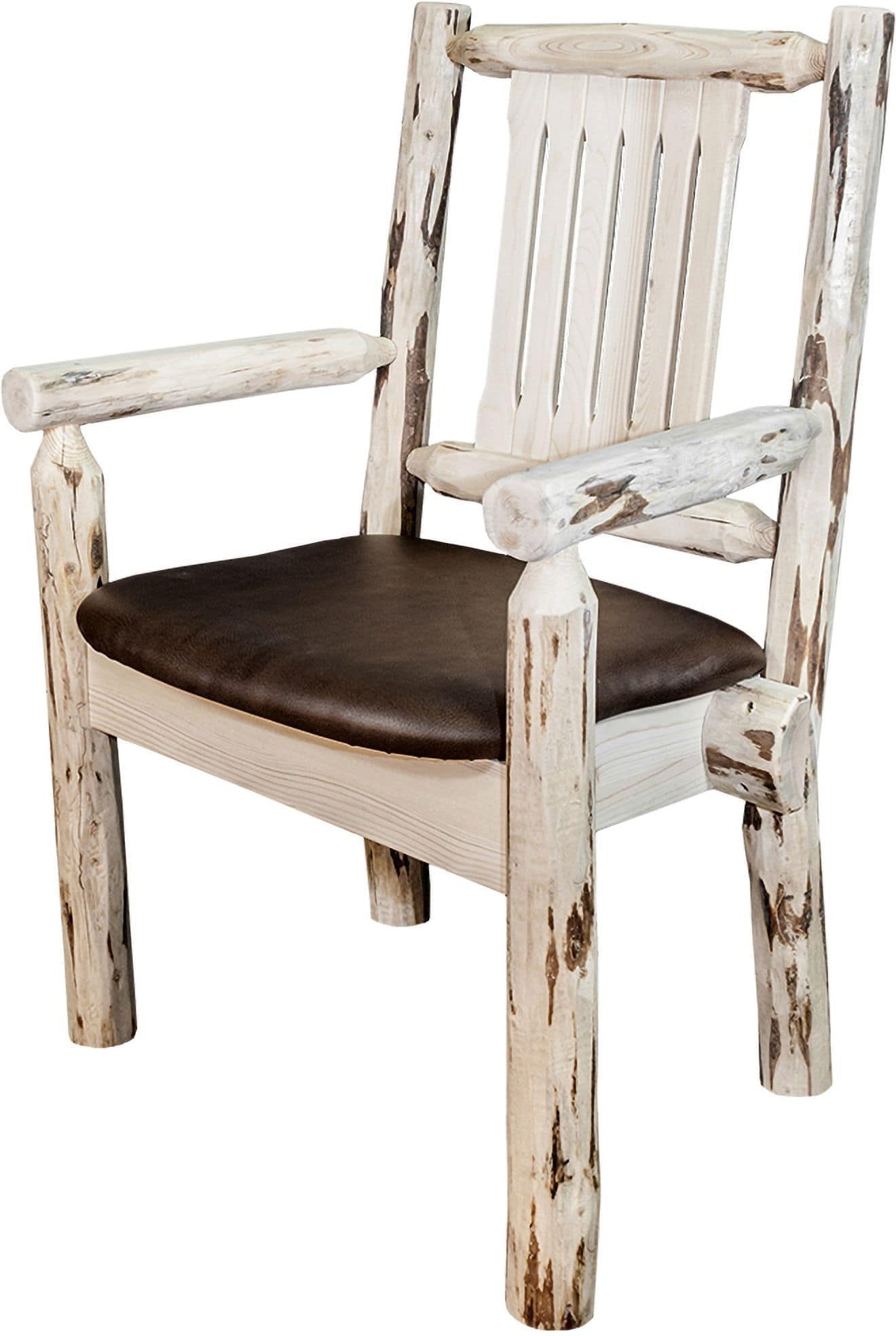 Montana Woodworks Montana Collection Captain's Chair with Upholstered Seat-Rustic Furniture Marketplace