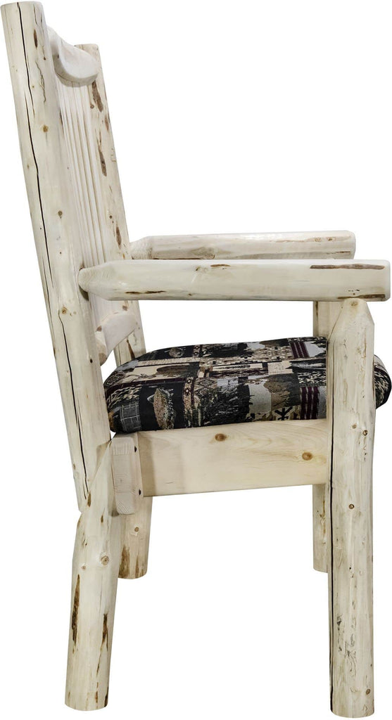 Montana Woodworks Montana Collection Captain's Chair with Upholstered Seat-Rustic Furniture Marketplace