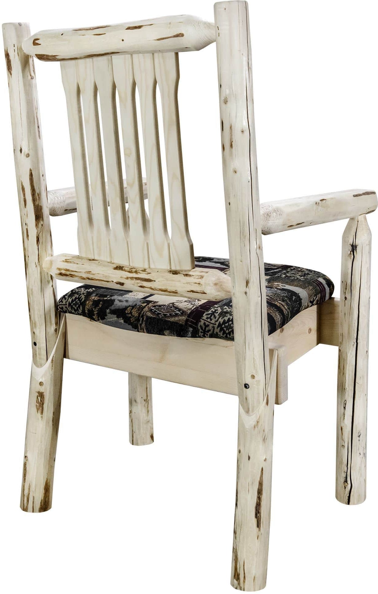 Montana Woodworks Montana Collection Captain's Chair with Upholstered Seat-Rustic Furniture Marketplace