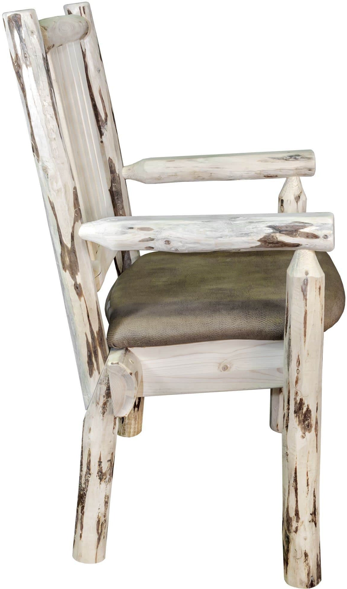 Montana Woodworks Montana Collection Captain's Chair with Upholstered Seat-Rustic Furniture Marketplace