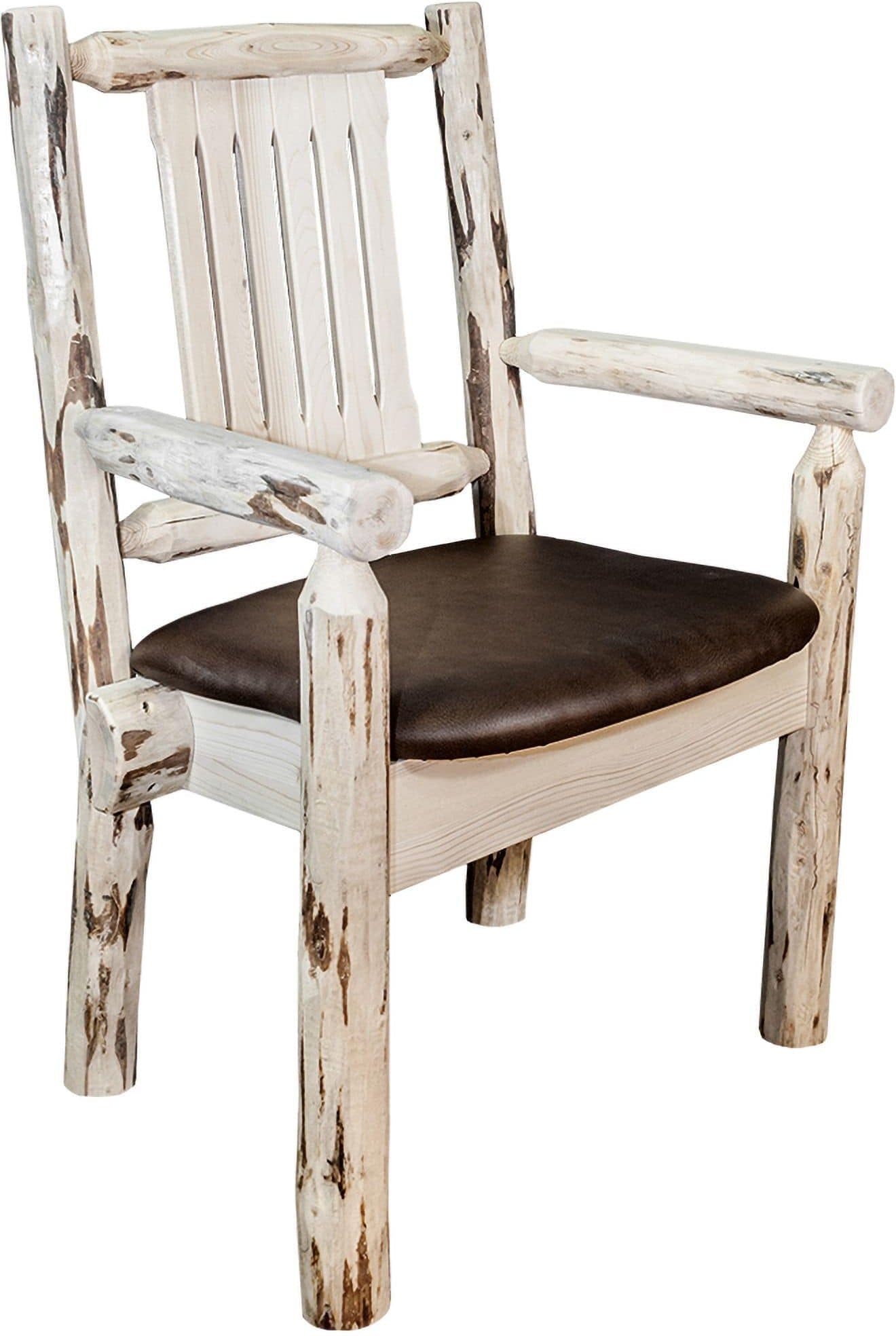 Montana Woodworks Montana Collection Captain's Chair with Upholstered Seat-Rustic Furniture Marketplace