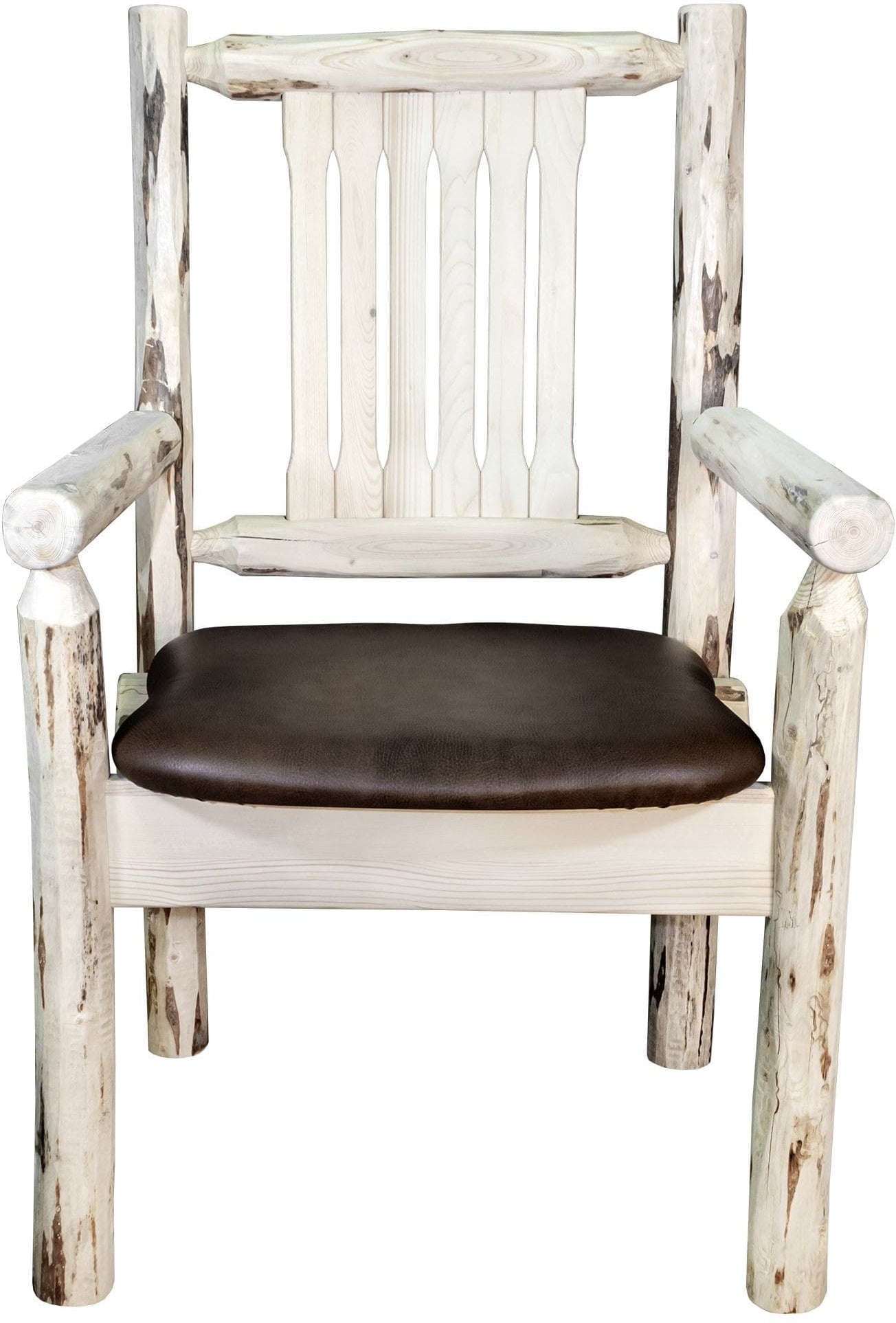 Montana Woodworks Montana Collection Captain's Chair with Upholstered Seat-Rustic Furniture Marketplace