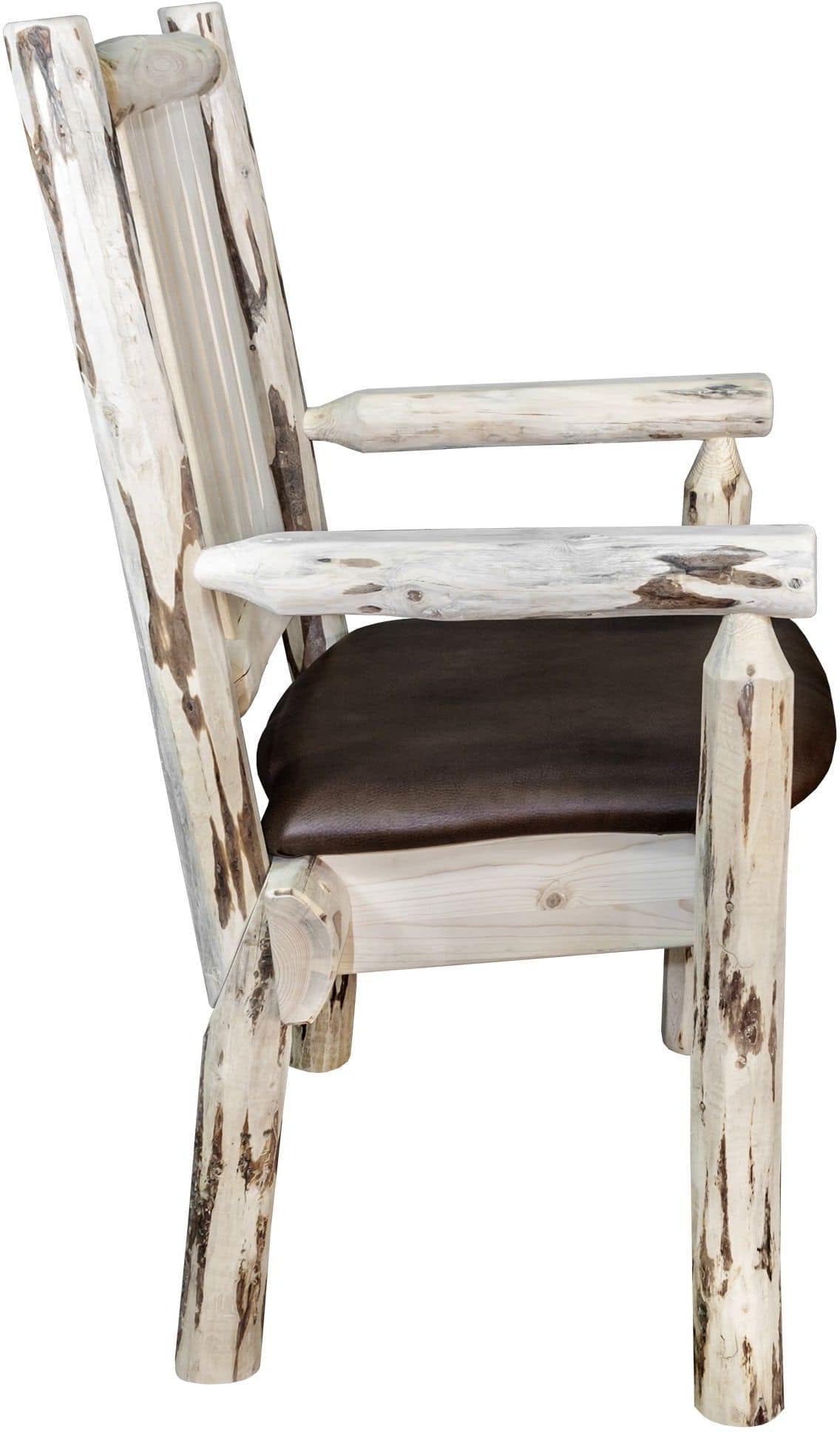 Montana Woodworks Montana Collection Captain's Chair with Upholstered Seat-Rustic Furniture Marketplace