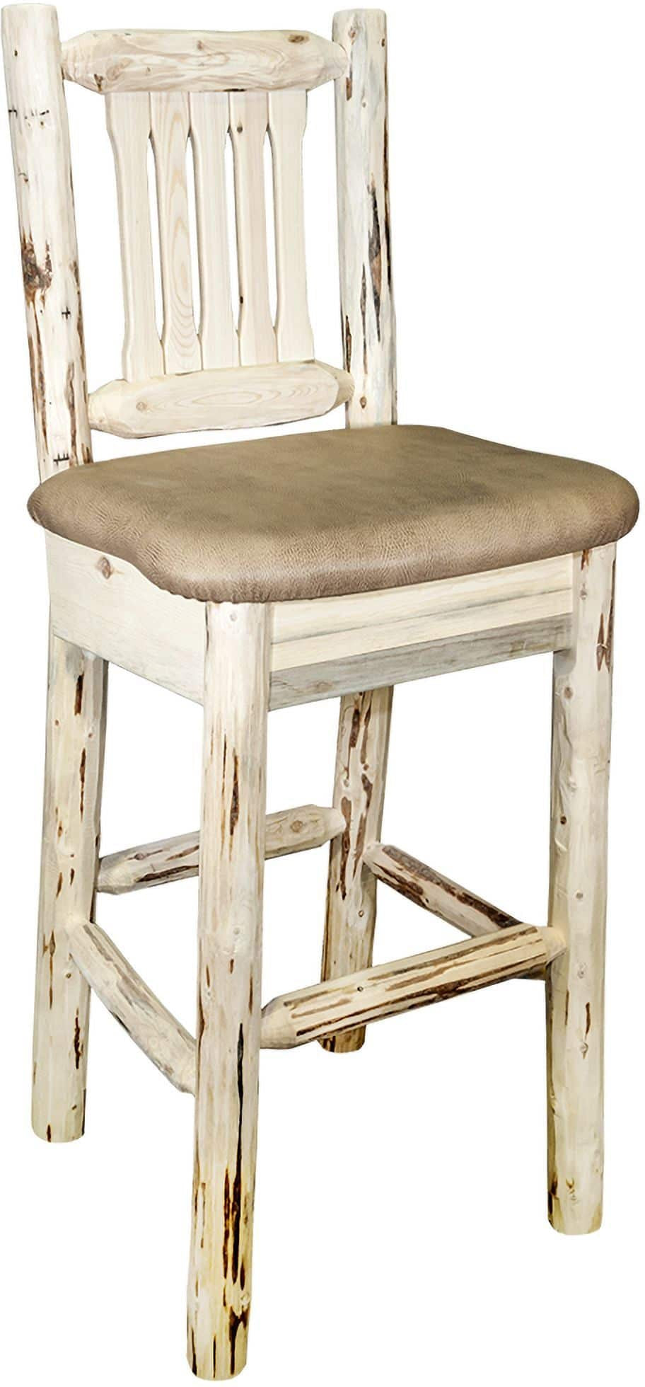 Montana Woodworks Montana Collection Counter Height Barstool with Back-Rustic Furniture Marketplace