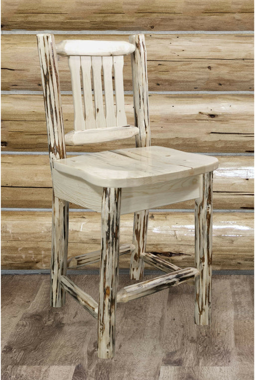Montana Woodworks Montana Collection Counter Height Barstool with Back-Rustic Furniture Marketplace