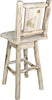 Montana Woodworks Montana Collection Counter Height Barstool with Back & Swivel and Laser Engraved Design - Clear Lacquer Finish-Rustic Furniture Marketplace