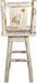 Montana Woodworks Montana Collection Counter Height Barstool with Back & Swivel and Laser Engraved Design - Clear Lacquer Finish-Rustic Furniture Marketplace