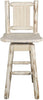 Montana Woodworks Montana Collection Counter Height Barstool with Back & Swivel and Laser Engraved Design - Ready to Finish-Rustic Furniture Marketplace