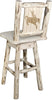 Montana Woodworks Montana Collection Counter Height Barstool with Back & Swivel and Laser Engraved Design - Ready to Finish-Rustic Furniture Marketplace