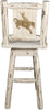 Montana Woodworks Montana Collection Counter Height Barstool with Back & Swivel and Laser Engraved Design - Ready to Finish-Rustic Furniture Marketplace