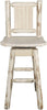 Montana Woodworks Montana Collection Counter Height Barstool with Back & Swivel and Laser Engraved Design - Ready to Finish-Rustic Furniture Marketplace