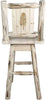 Montana Woodworks Montana Collection Counter Height Barstool with Back & Swivel and Laser Engraved Design - Ready to Finish-Rustic Furniture Marketplace