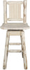 Montana Woodworks Montana Collection Counter Height Barstool with Back & Swivel and Laser Engraved Design - Ready to Finish-Rustic Furniture Marketplace