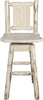 Montana Woodworks Montana Collection Counter Height Barstool with Back & Swivel and Laser Engraved Design - Ready to Finish-Rustic Furniture Marketplace