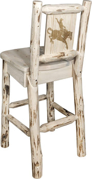 Montana Woodworks Montana Collection Counter Height Barstool with Laser Engraved Design - Ready to Finish-Rustic Furniture Marketplace