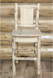 Montana Woodworks Montana Collection Counter Height Barstool with Laser Engraved Design - Ready to Finish-Rustic Furniture Marketplace