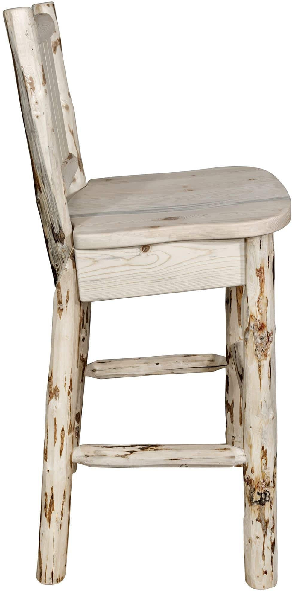 Montana Woodworks Montana Collection Counter Height Barstool with Laser Engraved Design - Ready to Finish-Rustic Furniture Marketplace
