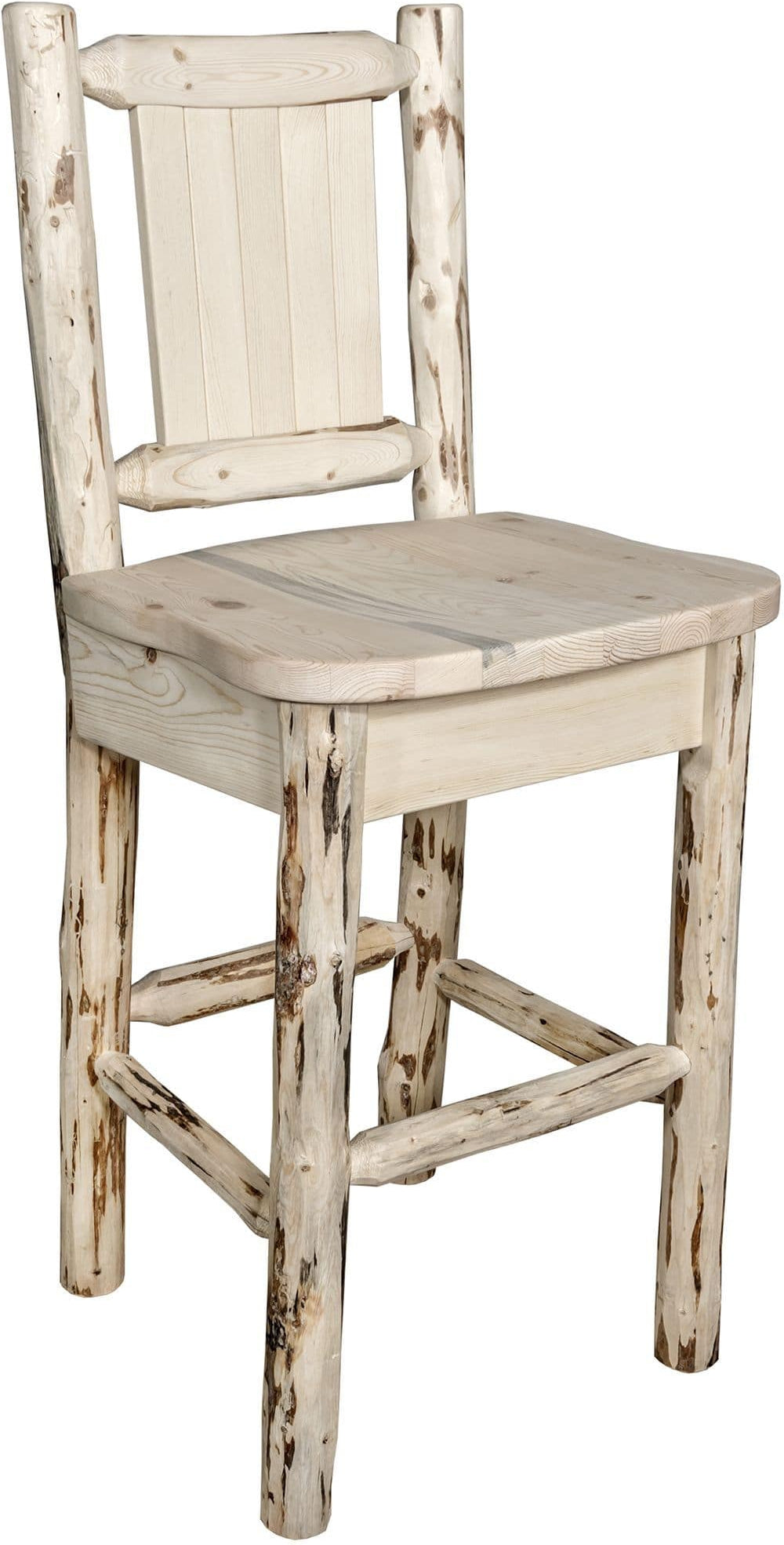 Montana Woodworks Montana Collection Counter Height Barstool with Laser Engraved Design - Ready to Finish-Rustic Furniture Marketplace