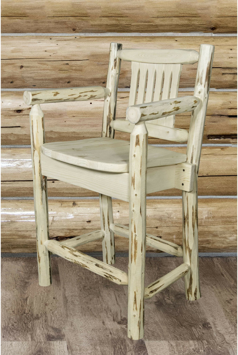 Montana Woodworks Montana Collection Counter Height Captain's Barstool-Rustic Furniture Marketplace