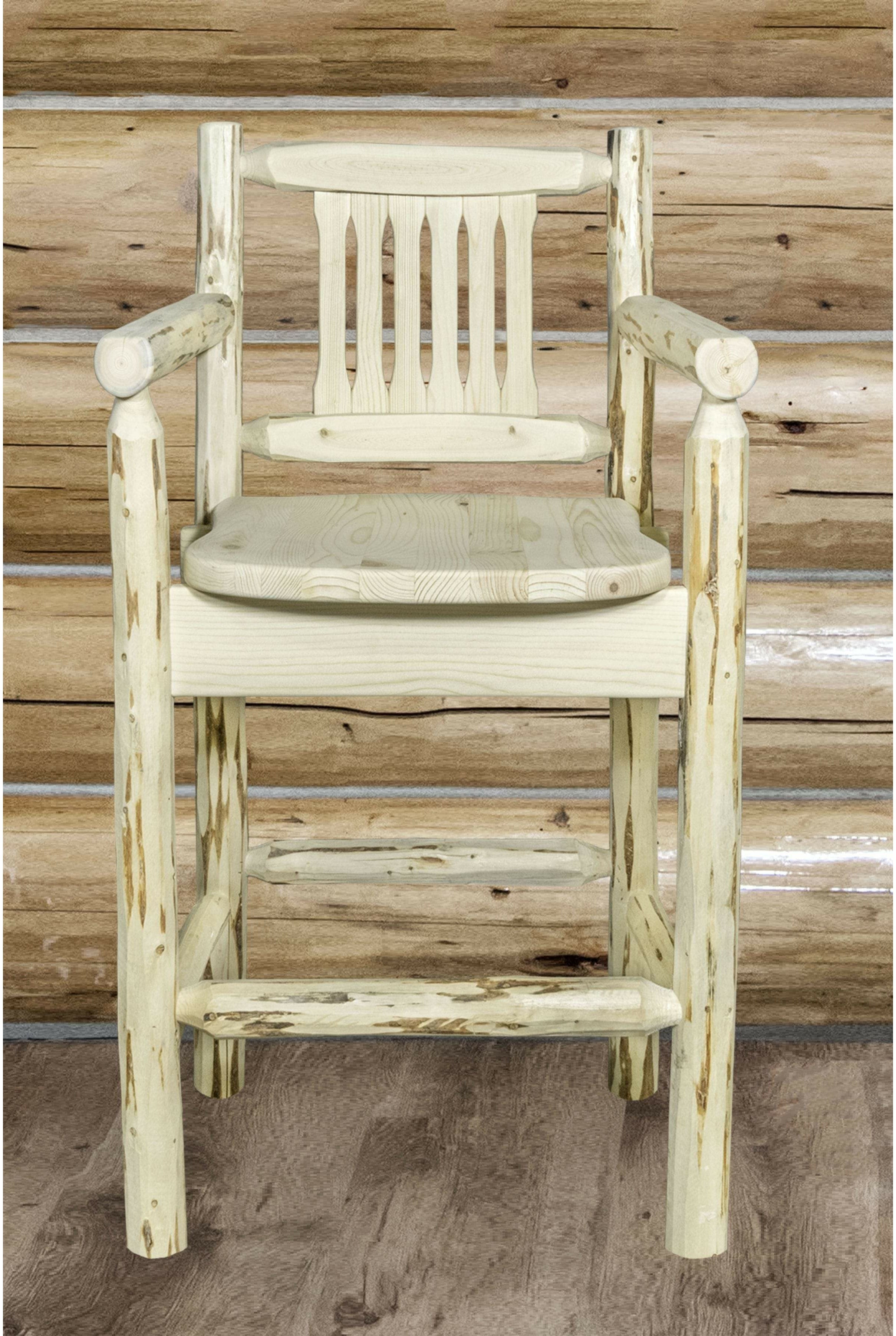 Montana Woodworks Montana Collection Counter Height Captain's Barstool-Rustic Furniture Marketplace