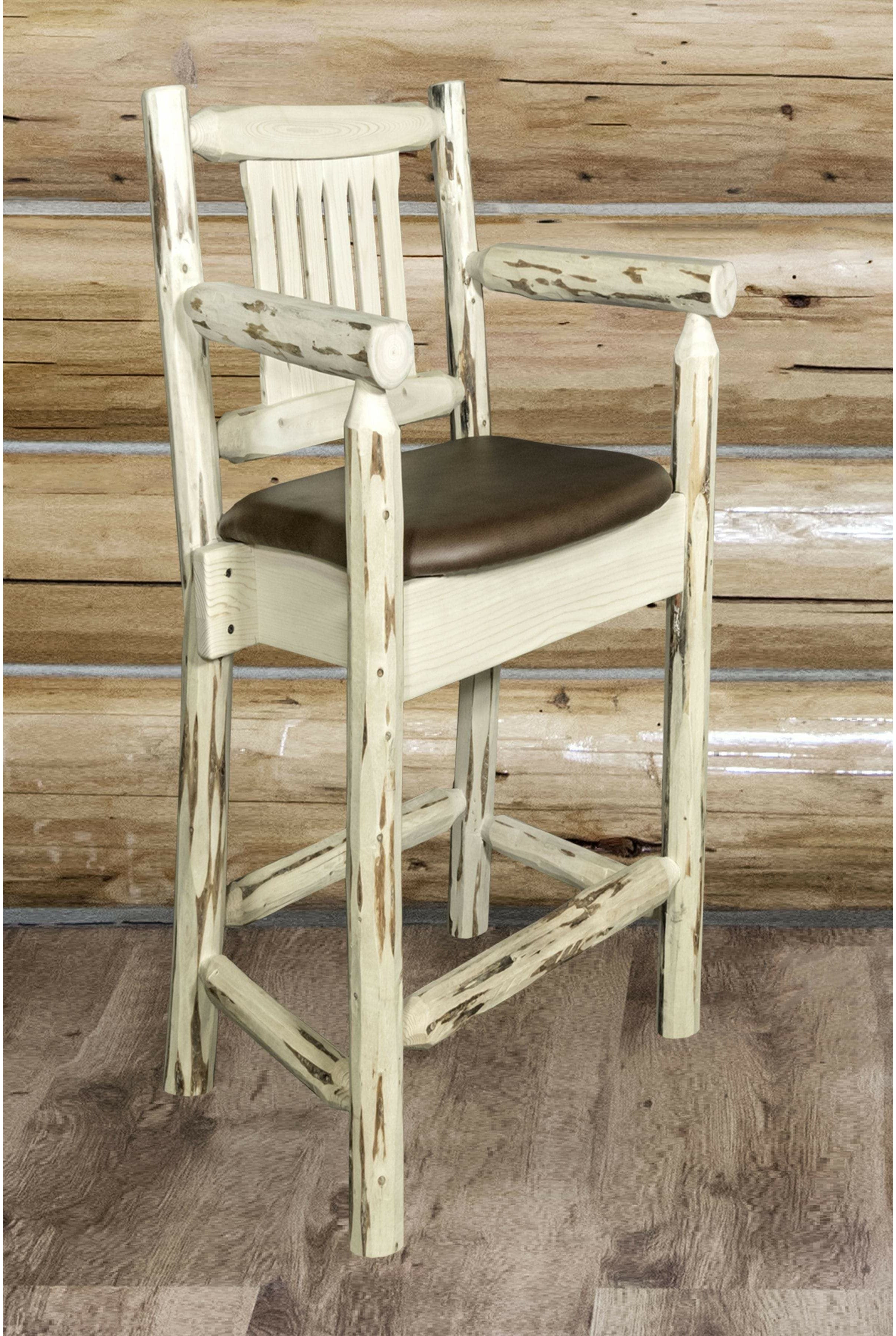 Montana Woodworks Montana Collection Counter Height Captain's Barstool-Rustic Furniture Marketplace