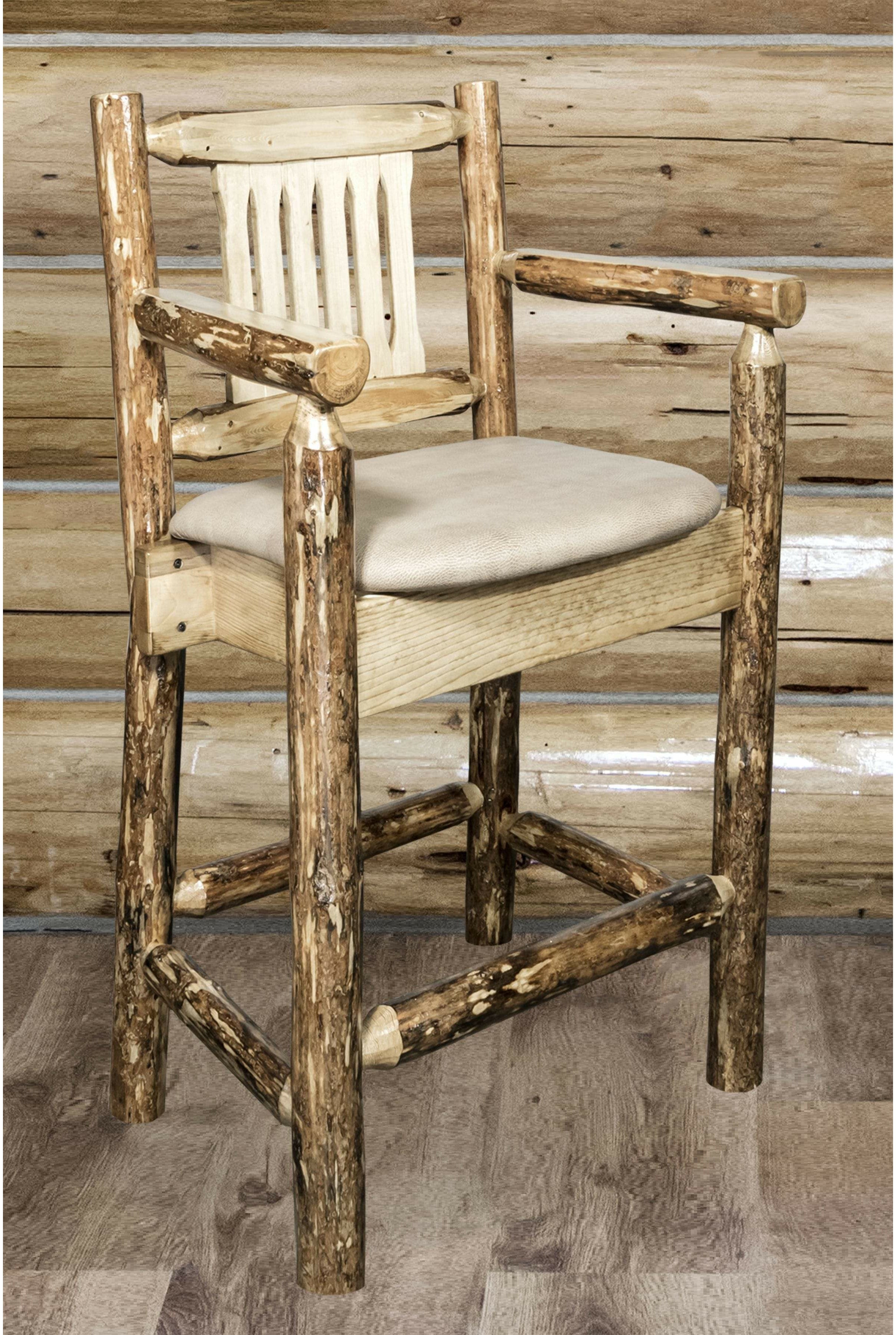 Montana Woodworks Montana Collection Counter Height Captain's Barstool-Rustic Furniture Marketplace