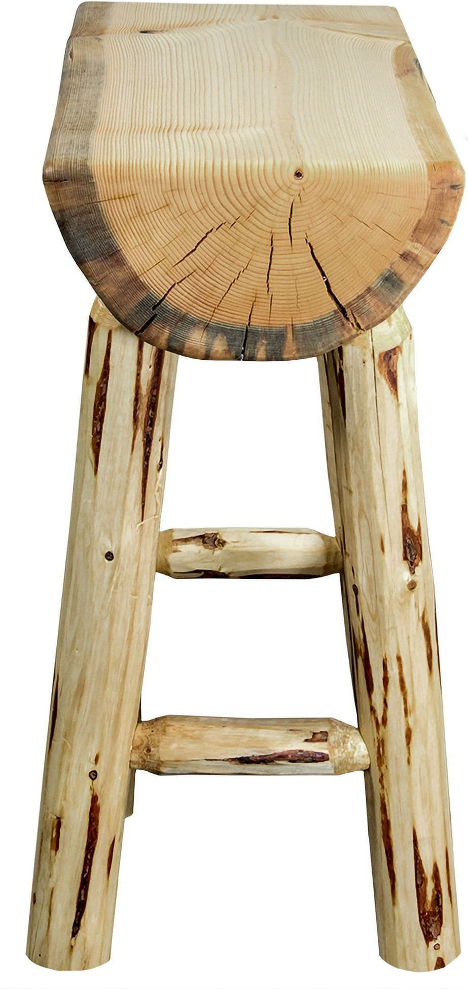 Montana Woodworks Montana Collection Counter Height Half Log Barstool-Rustic Furniture Marketplace