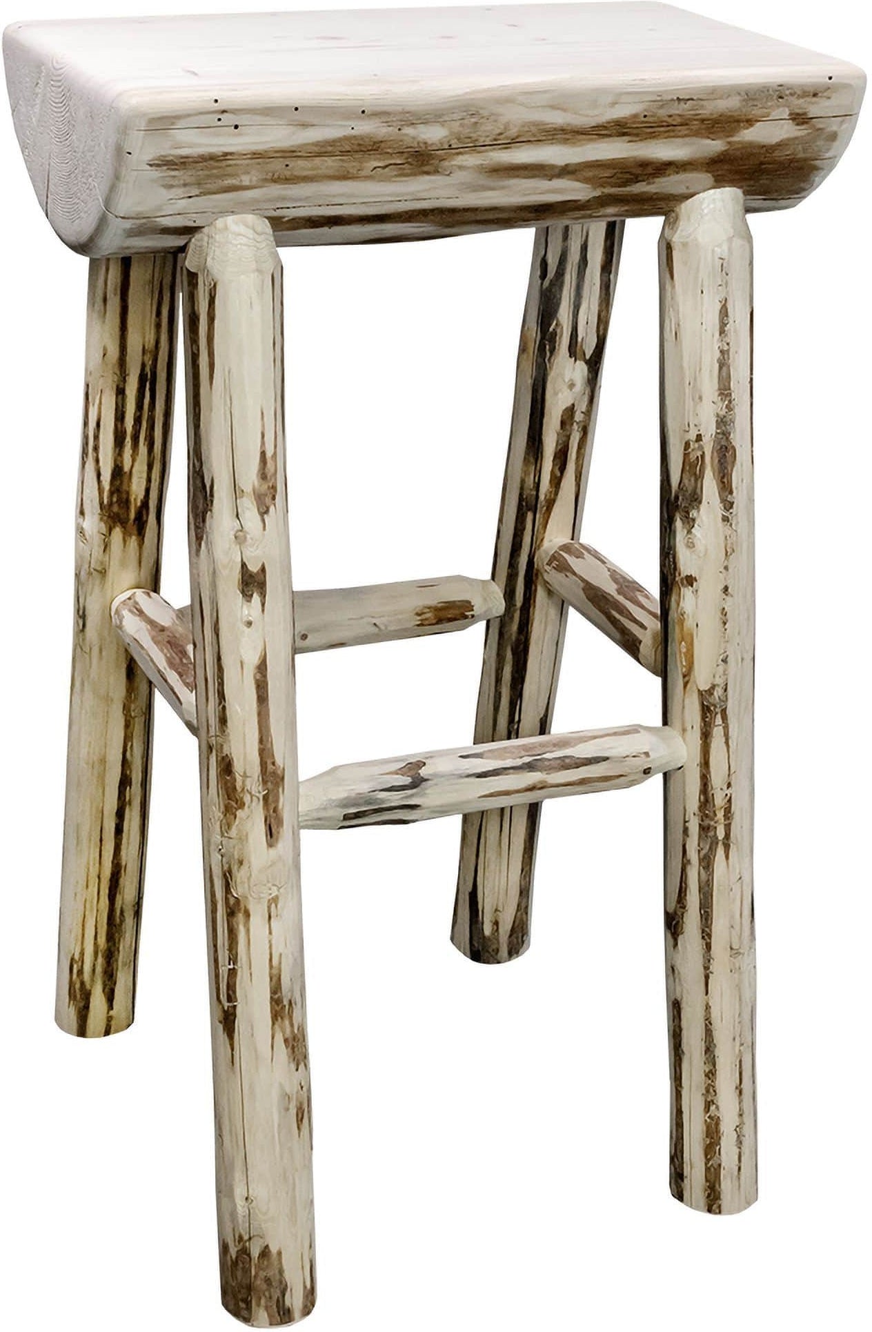 Montana Woodworks Montana Collection Counter Height Half Log Barstool-Rustic Furniture Marketplace