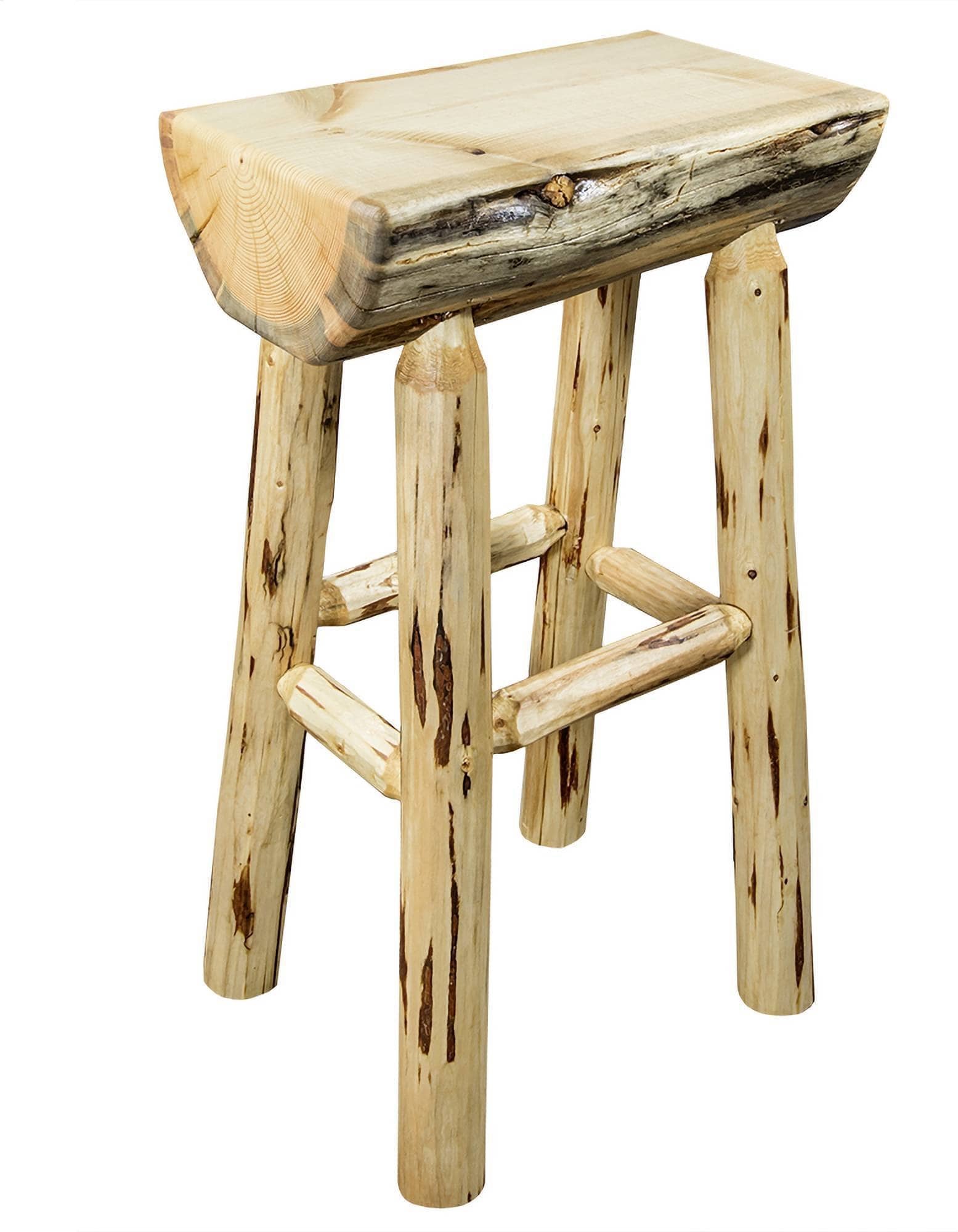 Montana Woodworks Montana Collection Counter Height Half Log Barstool-Rustic Furniture Marketplace